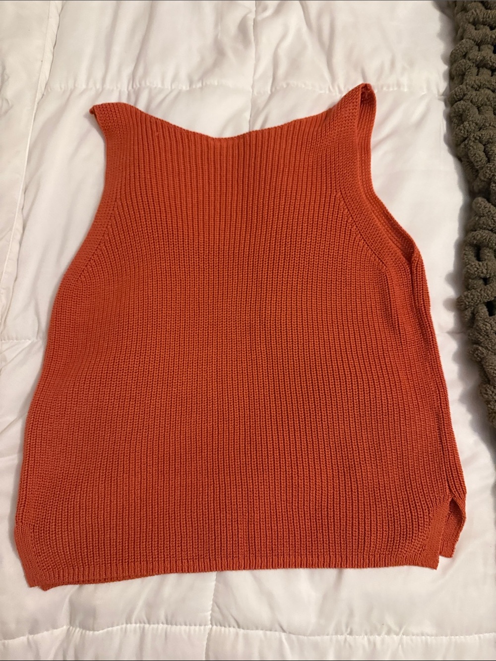 LOFT Rust Orange Ribbed Knit Tank - Picture 3 of 3